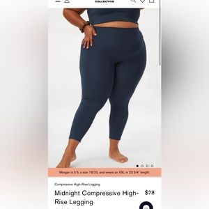 Midnight compressive high rise legging